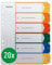 Leitz Plastikregister bedruckbar, 20er Pack, A4, PP, 6 Blatt, farbig, 19200000