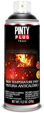 PINTYPLUS TECH 204 Pintura spray 520cc Anticalórica negro A104, Estándar