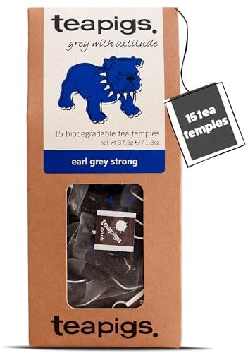 teapigs Earl Grey Strong Loose Leaf Tea Bags - Ceylon & Darjeeling Black Teas with Bergamot - Aromatic & Full-Flavoured - Caffeinated and Naturally Energising - 15 Biodegradable Tea Temples (1 Pack)