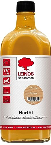 LEINOS Holzöl 250 ml | Hartöl Bernstein für Tische Möbel Arbeitsplatten | Teak Eiche Möbelöl für effektive Versiegelung und langanhaltenden Schutz im Innenbereich