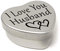 Perfect Way To Say I Love You. Beautiful Mini Silver Heart Tin With Sweets, Present to say I Love You. Tin size 45mm x 45mm x20mm. (I Love You Husband)