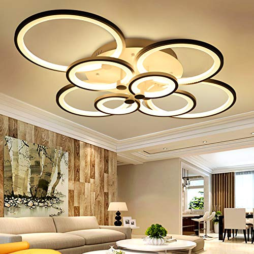 TonHan LED Deckenleuchte mit Fernbedienung 6067-8fl 100 * 80cm 148W Lichtfarbe/Helligkeit einstellbar dimmbar Acryl-Schirm weiß lackierter Metallrahmen A+
