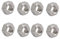 sourcing map 8Stk.Sechskantmuttern 1/4-20 UNC 304 Edelstahl Gewinde Sechskantmutter