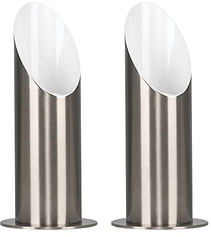 MiniSun | Modern Brushed Chrome Uplighter Wall Wash Lamps | Wall Lamps & Sconces, Home Décor & Improvement Essential | Set of 2 | Includes 5W LED Bulbs [3000K Warm White]