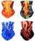 SMEHCF 4 Multifunktionstuch Gesichtsmaske Motorradmaske Sportmaske Sturmmaske Maske Halsmanschette Schal Bandana für Damen Herren Schwarz Gelb Blau Feuer Höllenflamme Flaming Phenix
