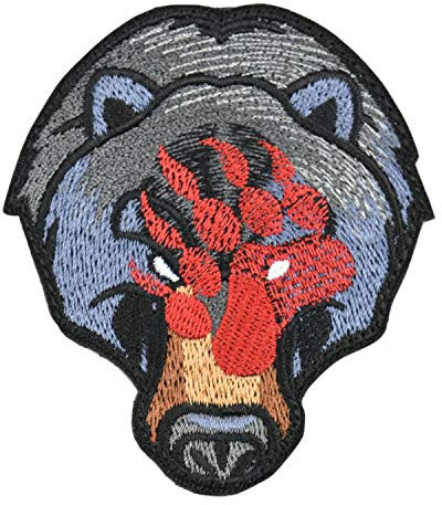 Great Originality Morale Patch Full Embroidery Military Patch for Caps,Bags,Backpacks,Clothes,Tactical Vest,Military Uniforms (bear head)