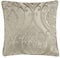 Curtina - Natural Ivory Damask Cushion (43 x 43cm) - Cream Velvet Luxury Cushion for Bedroom & Living Room - Floral Design - Inserts With Covers Included