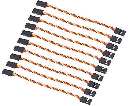 OliRC 10 St. Servo Verlängerungs Kabel Männlichen zu Männlichen verdrillter Draht 10cm 3-polig 30cores 26awg für JR Futaba (C59-10)