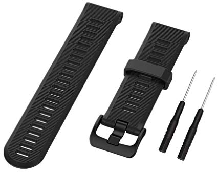Huwokxix 22mm Silikon Armband für Garmin Forerunner 935/Forerunner 945/Approach S60/Garmin Fenix 5 (Schwarz)
