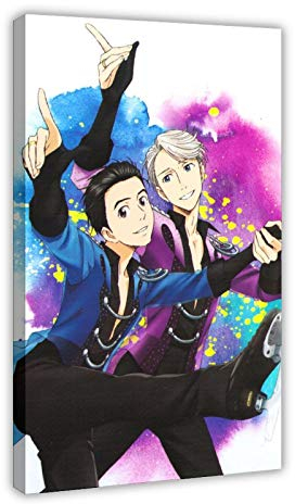 Anime-Poster Yuri on Ice 44, Leinwand-Poster, Schlafzimmer, Dekoration, Sport, Landschaft, Büro, Raumdekoration, Geschenk, 50 x 75 cm, Rahmen