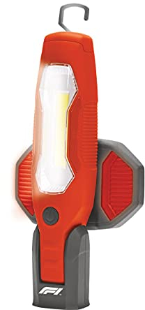 Formula 1 COB-LED Arbeitsleuchte Werkstattlampe 600 Lumen,wiederaufladbar mit USB,mit Haken zum Aufhängen,Magnet,für Auto,Werkstatt