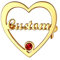 Custom4U Broche Coeur Or avec Prénom Personnalisé Pierre de Naissance Gravure Bijoux Pins Nom Gravé