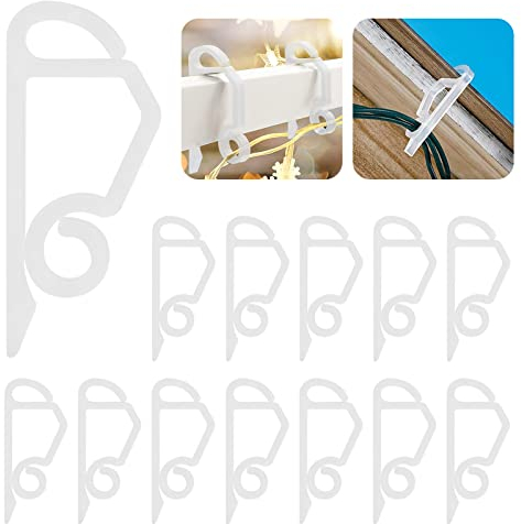 EKKONG Dachrinnenhaken Lichterketten Clips 80 Stück Halterung Lichtvorhang Haken lichterketten-befestigungsclips für Halloween, Weihnachten, Geburtstag und Jubiläum Lichterketten Dekoration