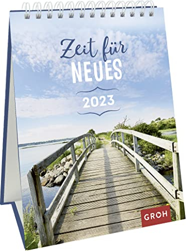 Zeit für Neues 2023: Dekorativer Wochenkalender im Hochformat zum Hinstellen