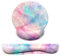 Dapesuom Keyboard and Mouse Wrist Rest Set, Memory Foam Wrist Pads with Non Slip Base, Ergonomic Design for Easy Typing & Pain Relief, Colorful Marble