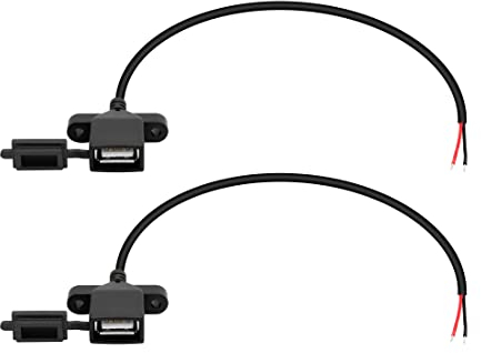 RIIEYOCA USB femmina a 2 pin estremità del cavo nudo, cavo di alimentazione USB con cappuccio antipolvere cavo a spirale fai-da-te per l'installazione o la sostituzione di dispositivi USB riparati