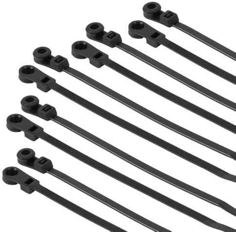 XINGO 100 fascette con foro per vite, fascetta per cavi montabile, in nylon resistente, multiuso, per uso interno ed esterno (4,8 x 150)