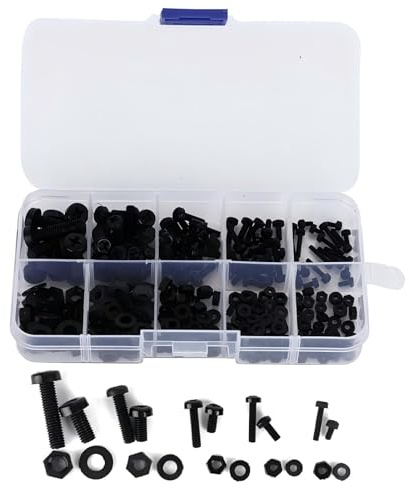 Risegun Lot 270 Vis en Plastique en Nylon, Kit de Rondelles D'éCrou à Vis en Nylon, M2/M2,5/M3/M4/M5, Fixations de Quincaillerie Pour Composants de Fixation, Fixations Industrielles et de Construction