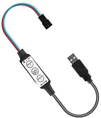 USB SP002E WS2812B WS2811 RGB LED Strip Controller USB / 3Pin Snap-in JST Connector Mini 3 Tasten für Pixel LED Strip Light DC5V-24V