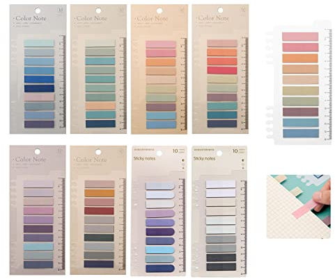 DOMINICK 1600 Stück Datei Index Tabs Indizes, Page marker Haftmarker klebemarkierungen pastell, Eschreibbare Klebezettel mit Lineal, repositionierbare trennlaschen Flags für Büro und Schule Zubehör