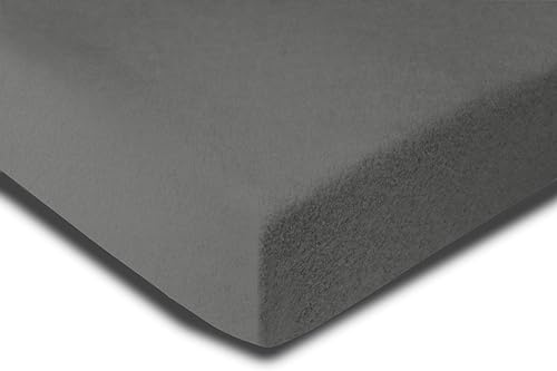 one-home Winter Spannbettlaken Flausch Warm Thermo Fleece Weich Bettlaken Spannbetttücher, Größe:2er Pack 90x200 cm - 100x200 cm, Farbe:grau