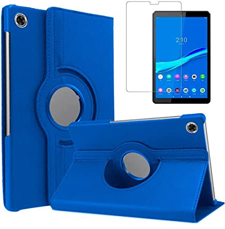 TODOBARATO 24HORAS Funda Compatible con Lenovo Tab M10 HD 10.1 TB-X306/X306F (2nd Gen) Azul Giratoria + Protector de Cristal Templado