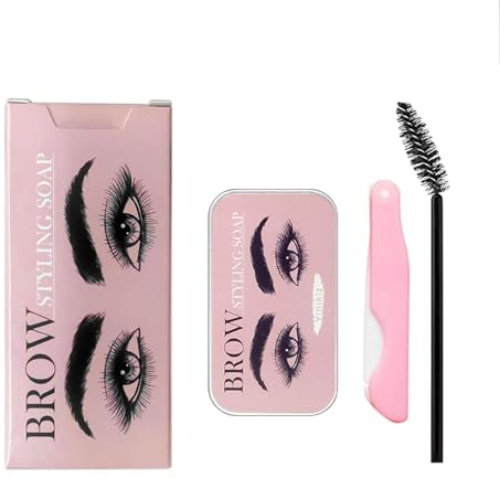 Augenbrauen Seife, Augenbrauen Styling Seife Augenbrauen Gel Transparent Augenbrauen Make-up Gel Seife Augenbrauen Styling Seife mit Einem Pinsel und Einem Augenbrauenschneider