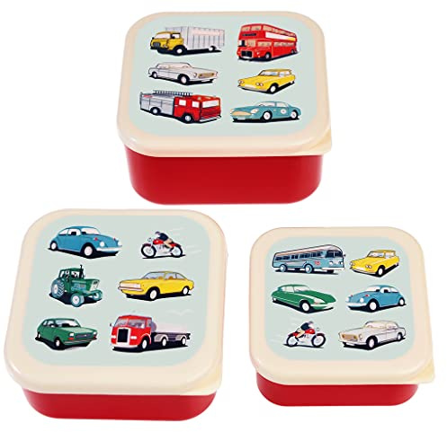 Rex London Road Trip Snack Boxes (Set of 3), kids snack box, snack box kids | kids snack box, toddler lunch box, snack boxes for kids, reusable bento container, school meal carrier, plastic divided tray