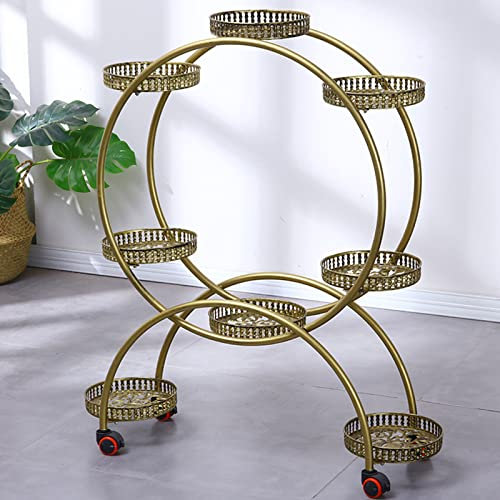 Multi-couche Pot De Fleur Racks,Porte Plante Intérieur à roulettes,Cache Pot sur Pied Plante Intérieur Support Plantes Intérieur Métal Design Étagère Plante Extérieur Jardin en Pot (B 110x97cm)