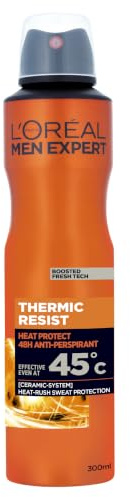 L'Oréal Men Expert Deodorant Thermic Resist XXL Anti-Perspirant Spray 300ml | 48H Heat-Resistant Shield, Ceramic Technology, Super Size 300ml Spray, Protection Against Heat