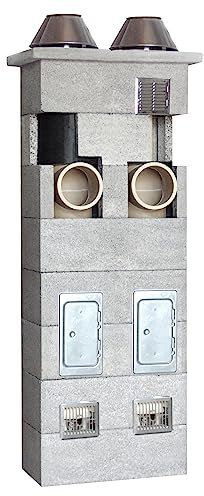 Keramik Schornstein NIKO GERMANY 9,5m zweizügig isoliert massiv Bausatz NIKO Kamin ZULASSUNG