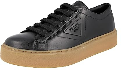 Prada Herren Schwarz Leder Sneaker 2EG310 EFX F0632 43 EU/UK 9