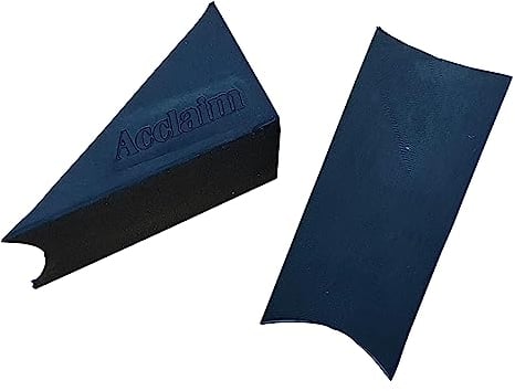 Acclaim Bowling Black Anti Slip Twin Pack 5.5 cm x 3cm x 3cm Bowls Rubber Umpire Measuring Wedges Triangle Prism Shape With Cut Out Shallow Concave Top