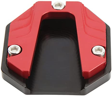 Ständerverlängerung FußSeitenstütze, Universelle Solide Anodische Oxidationsfärbung, Stabile Motorrad-Seitenstützplatte, Seitenstütze für Weiche Oberfläche (Rot)