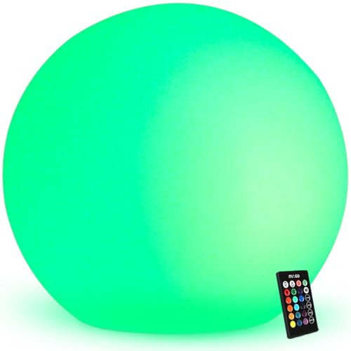 Mr.Go 20-inch Rechargeable LED Ball Light,16 RGB Color Changing Glowing Orb