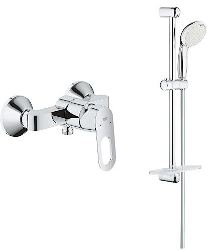 Grohe - Mitigeur douche avec douchette monocommande Bauloop avec barre de douche et porte savon Tempesta