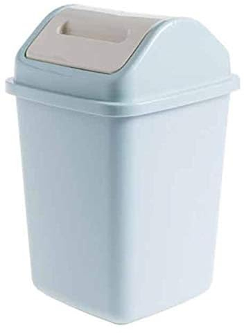 Cesta De Basura Para Baño, Papelera De Reciclaje Con Tapa Abatible Para El Hogar, La Cocina Y El Baño, Papelera Moderna,Azul,Pleasant63