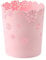 SMELEYOU Pink Waste Paper Bin Plastic Trash Can Hollow Flower Basket Round Lidless Garbage Container Rubbish Bin