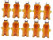 Baoblaze 10 x Weihnachts Lebkuchenmann Flasche 500ml, Gingerbread Man Saftflaschen, Empty Juice Bottles Gingerbread Man, Getränkebehälter mit Kappen für Kinder, Weihnachtsfeier, Gastgeschenke, braun