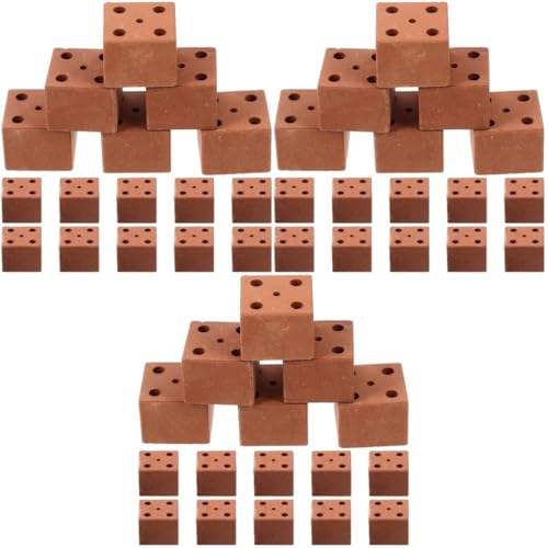 HEMOTON 60 STK Mini-Steine Miniaturen Mini-Tonziegel Modelle Spielzeug Miniatur-Wandziegel Feengarten Mauerziegel Zement Blöcke roter Ziegelstein Wandfliesen Kind Zubehör Ton Brennen