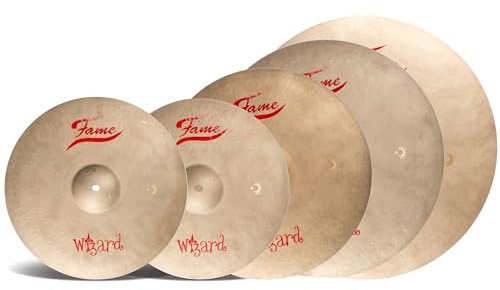 Fame Cymbal Set, Wizard Pack II, 14 Zoll HiHat, 16 und 18 Zoll Thin Crash, 20 Zoll Thin Ride, B20 Bronze, Handgehämmert, Sandgestrahlt