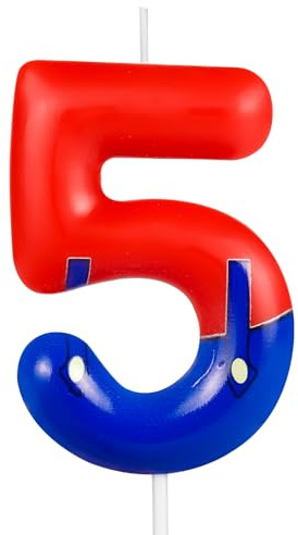 Yiran 5 Year Candles Birthday Number, Decorations Birthday Mario 5, Mario Cake Candles Topper Boy Girl for Parties Anniversary Birthday Decorations