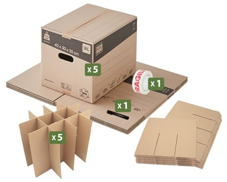 Pack and Move - Kit déménagement pour verres + marqueur noir et 1 adhésif offerts