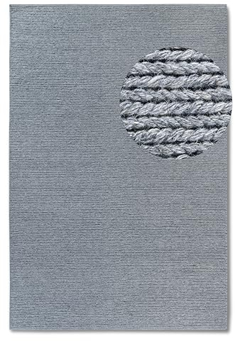 Villeroy & Boch Wollteppich Francois - Natur Wohnzimmerteppich - Handgewebt & Natürlich - Boho Teppich Wolle für Wohnzimmer, Schlafzimmer, Esszimmer, Flur, Küche – Silber, 190x280cm