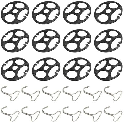 Gihioue Car Seat Cover Hook Clips, Car Seat Cover Clips, Car Seat Cushion Attachment Hooks, Accessories for Car Seat Covers, 12 Pieces Chuck for Car Seat Covers and 12 Pieces Metal Hooks, Fixed Buckle