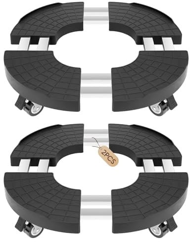 2PCS Plant Caddy with Wheels Heavy Duty, 550LBS Adjustable 15.7in-22in Large Plant Stand with Dual Lockable Casters for Indoor Outdoor Large Planter, Flower Pot