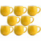 myGrtfam Ceramic Coffee Mugs Set of 8 for Latte Cappuccino Stoneware Cup Ice Cream Hot Chocolate 12oz Round Yellow