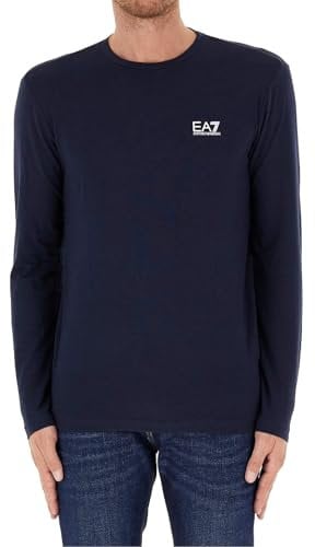 Emporio Armani EA7 Men's Core Identity Long Sleeve T-Shirt 8NPT28, Armani Blue, 3XL