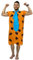 Koongso Erwachsene Höhlenmensch Fred Kostüm Herren prähistorische Steinzeit Orange bedruckte Tunika Halloween Rollenspiel Verkleidung Karneval Geburtstag Familie Party Outfits