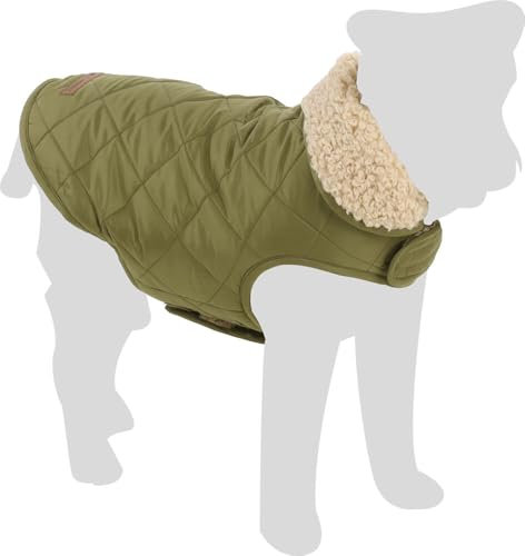 Flamingo Bonnie Hundemantel Grün – Größe A: 35 cm, B: 34-38 cm, C: 50-54 cm, Warm und Bequem, Ideal für Beagle, Zwergschnauzer, Cocker Spaniel und Jack Russell Terrier